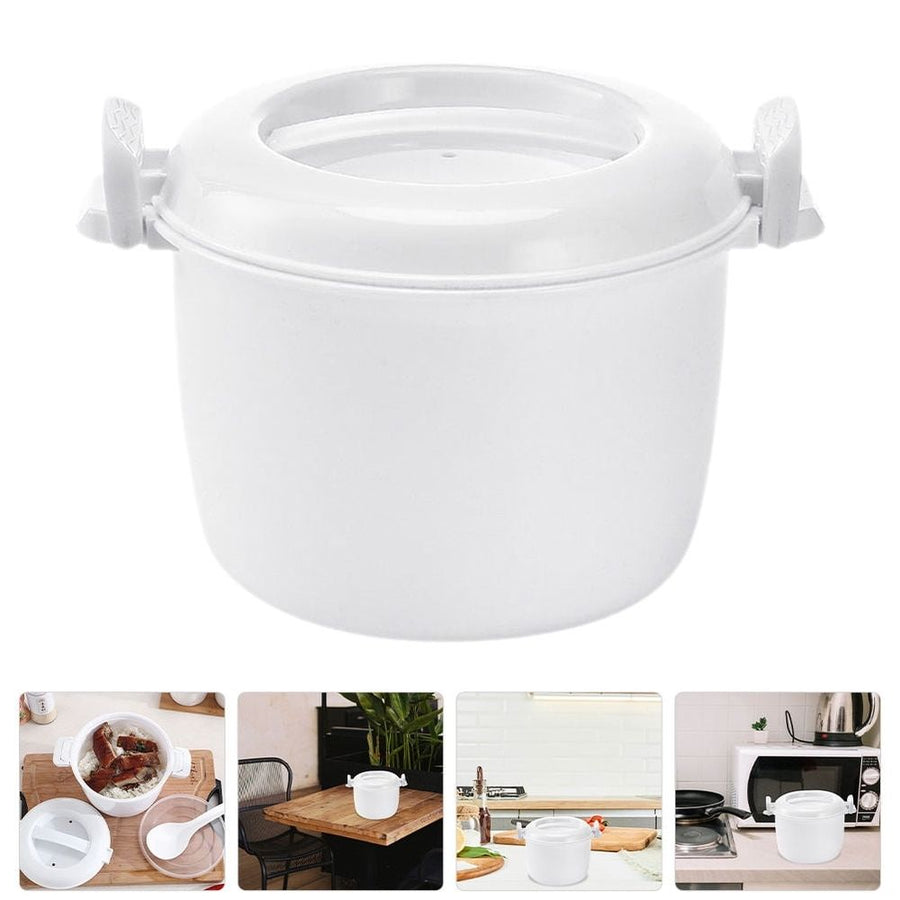 Simple Microwave Rice Cooker with Portable Design for Soups Oatmeal and Vegetables