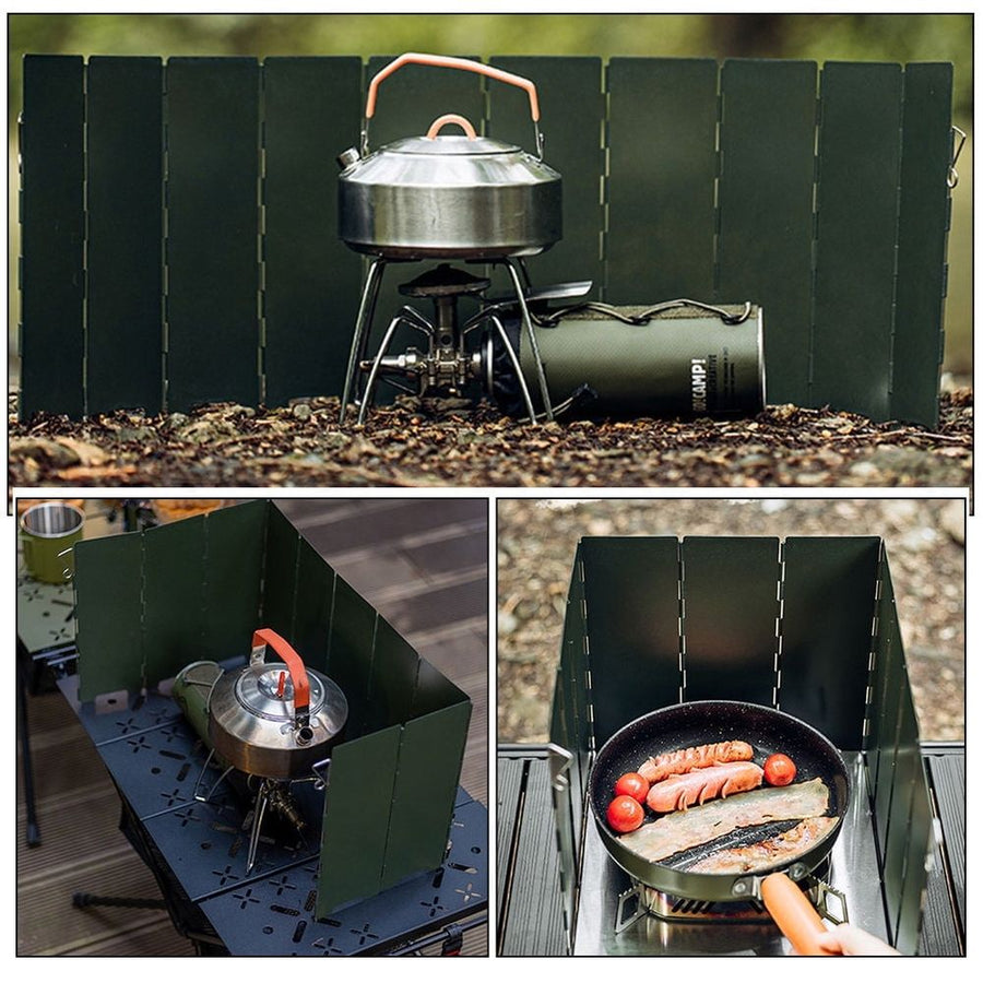 Foldable Iron Windshield for Stove Lightweight Camping Protection