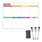 Fridge Calendar Magnetic Dry Erasable Whiteboard for Refrigerator Planner, Reusable Weekly Planner With Eraser Markers, 16.5'x11.8'