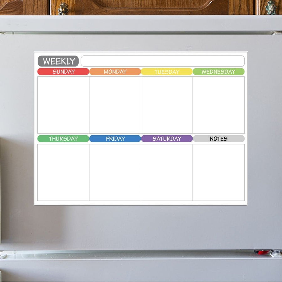 Fridge Calendar Magnetic Dry Erasable Whiteboard for Refrigerator Planner, Reusable Weekly Planner With Eraser Markers, 16.5'x11.8'