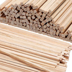 150-Piece Colored Hardwood Dowel Rod Set in Beige for Crafting, Model Building, Projects, and Artistic Creations