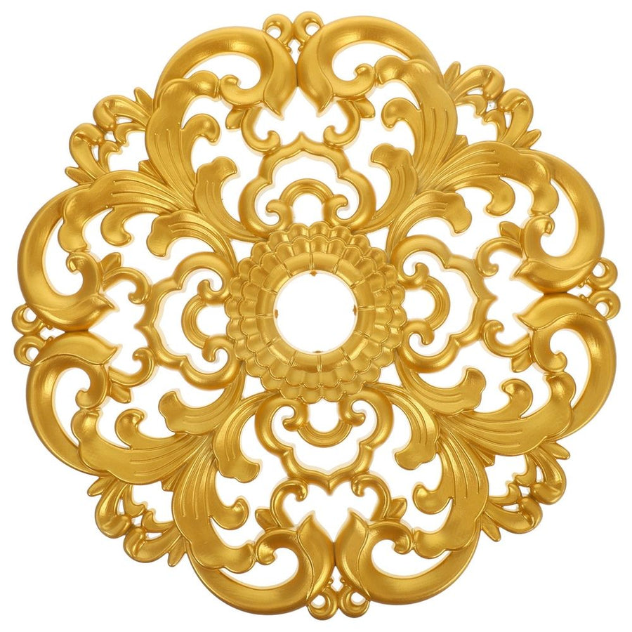 Decorative Ceiling Fan Medallion in Golden Plastic for Elegant Lighting