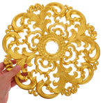 Decorative Ceiling Fan Medallion in Golden Plastic for Elegant Lighting