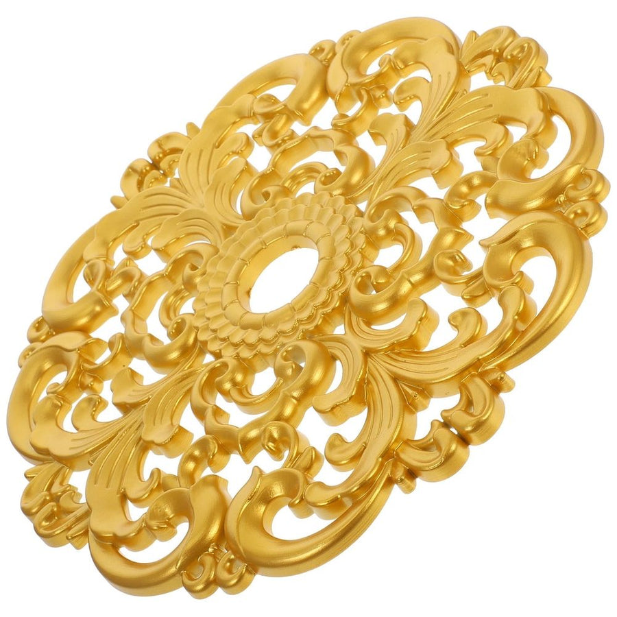 Decorative Ceiling Fan Medallion in Golden Plastic for Elegant Lighting