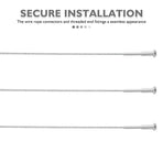 Invisible Cable Railing Kit Stainless Steel Threaded Stud Tensioner Plated Silver 6Pcs