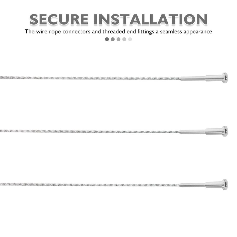 Invisible Cable Railing Kit Stainless Steel Threaded Stud Tensioner Plated Silver 6Pcs