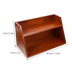 Wooden Desktop Organizer Multi-Layer Storage Shelf Brown for Household Use