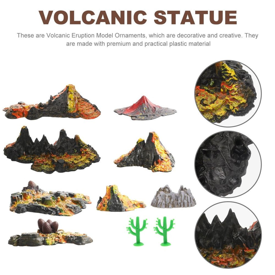 10pcs Volcanic Eruption Model Ornaments Plastic Decoration for Home Decor Friends