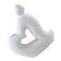 Ceramic Heart Vase White Flower Container for Desk Decoration