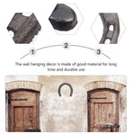Western Style Horseshoe Metal Wall Decor - Cast Iron Horseshoe Plaque with Racing Theme, Rustic Horseshoe Cutouts for Home Decoration