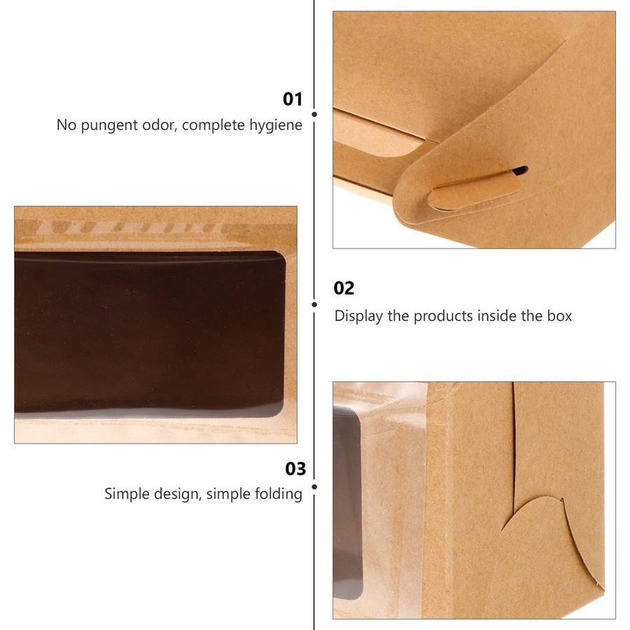 20-Pack Kraft Paper Cake Boxes Portable Dessert Packaging Organizers for , Pastries, and More
