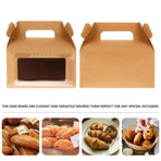 20-Pack Kraft Paper Cake Boxes Portable Dessert Packaging Organizers for , Pastries, and More