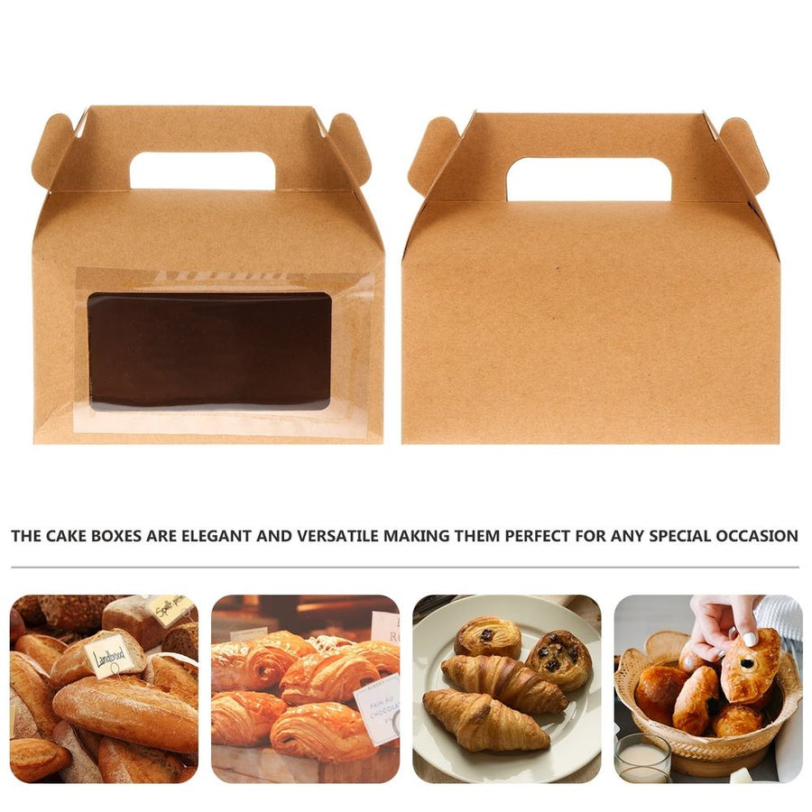20-Pack Kraft Paper Cake Boxes Portable Dessert Packaging Organizers for , Pastries, and More