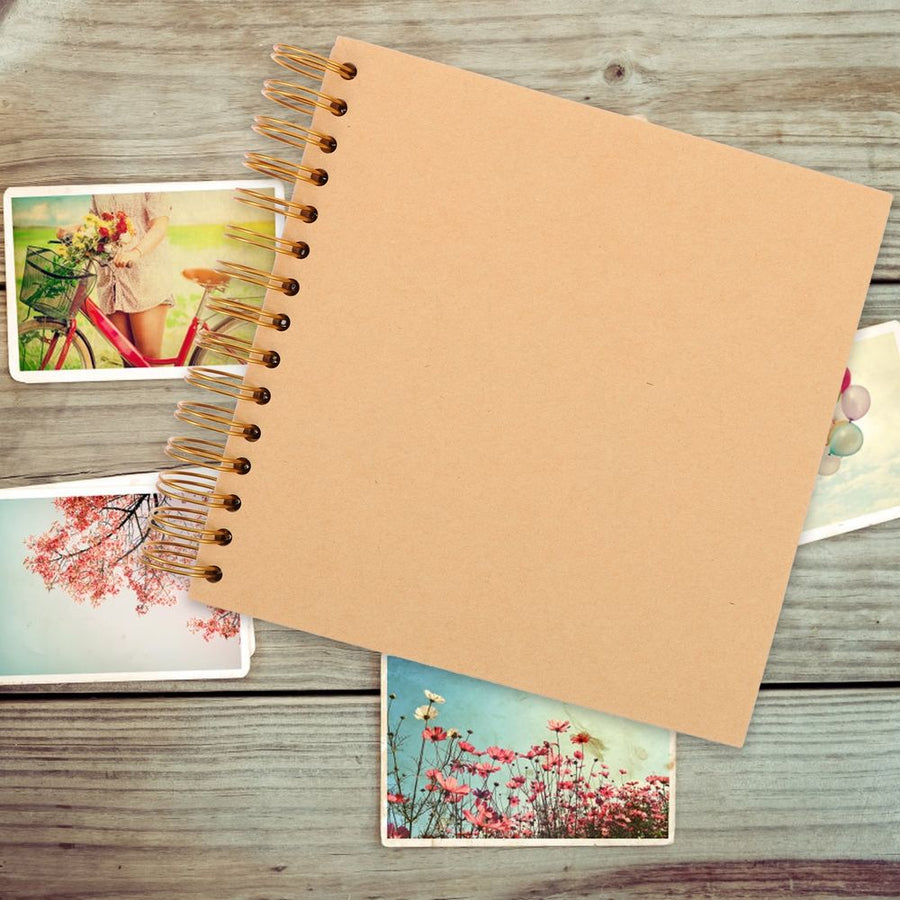 Rustic Scrapbook Album - Blank Photo Picture Book for Craft Projects, Memory Keeping, and Photo Storage