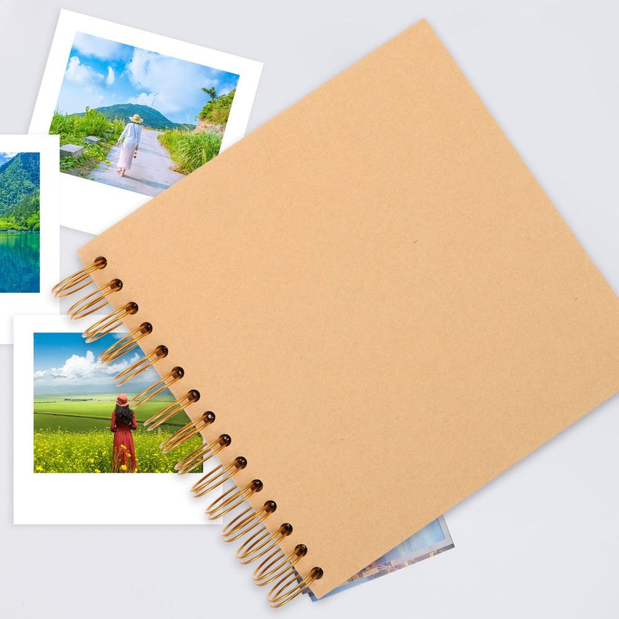 Rustic Scrapbook Album - Blank Photo Picture Book for Craft Projects, Memory Keeping, and Photo Storage