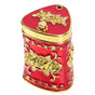 Red Toothpick Holder Jar with Embossed Floral Design, Decorative and Practical for Home, Kitchen, and Restaurant Use