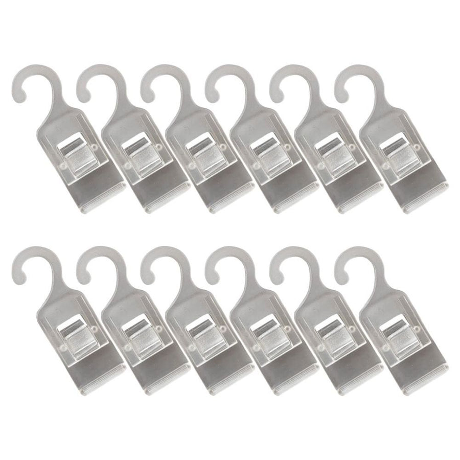 12Pcs Clear Plastic Clothes Clips with Strong Clamp for Hanging Laundry and Beach Towels