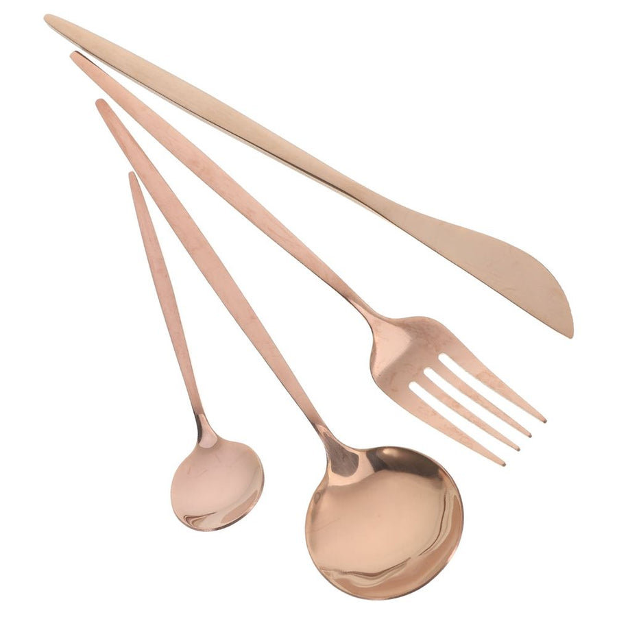Stylish Rose Plated Gold Utensils Set for Everyday and Special Meals 1Set