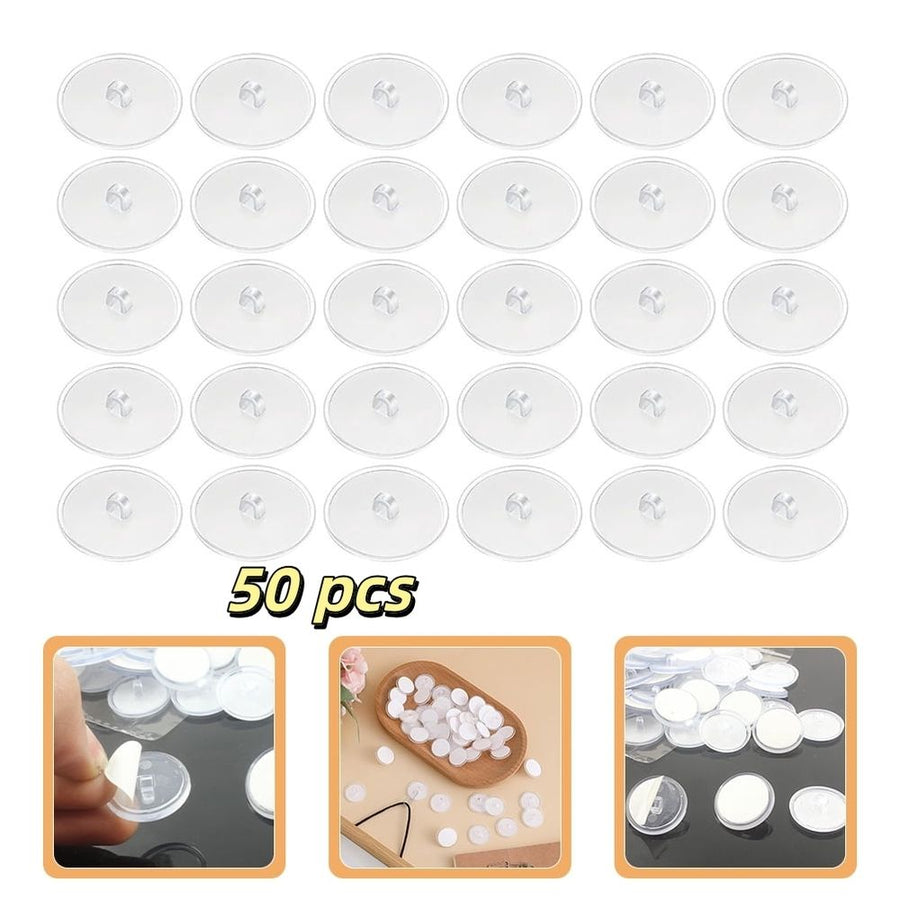 Self-Adhesive Ceiling Hooks Transparent Plastic for Hanging Decorations 50Pcs