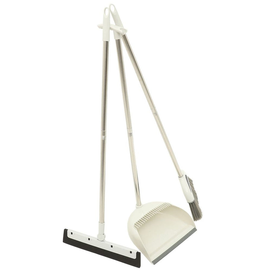 Metal Handle Broom and Dustpan Set with Ergonomic Grip for Cleaning, and Lightweight Design