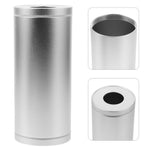 Plated Silver Round Car Tissue Box Holder with Multifunctional Storage