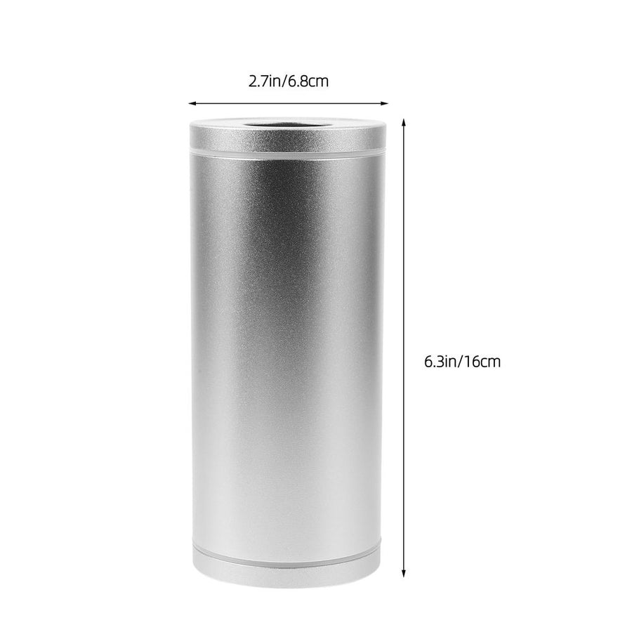 Plated Silver Round Car Tissue Box Holder with Multifunctional Storage