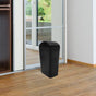 Thicken Black Plastic Flip Lid Trash Bin for Bathroom and Office Use