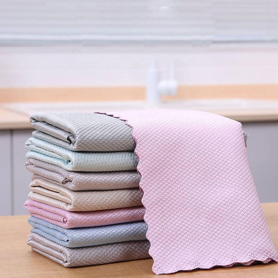 Kitchen Dishcloth Premium Microfiber Assorted Colors Practical Duster Cloth