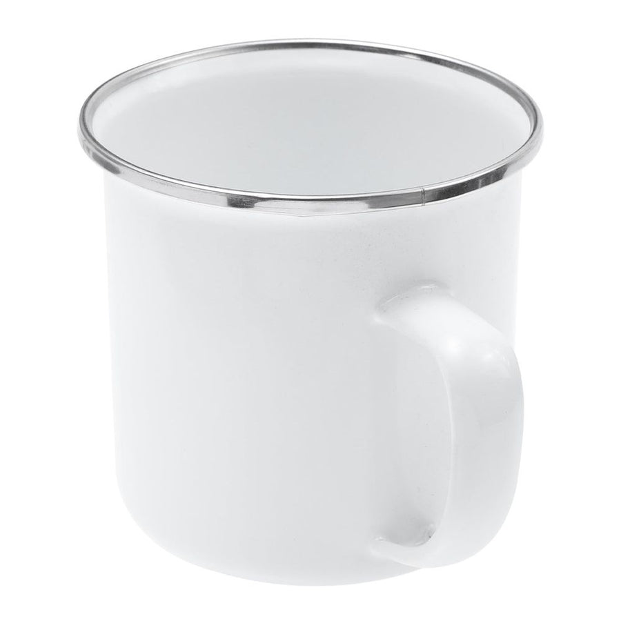 1Pc White Enamel Tea Cup Multifunctional Water Coffee Drink Cup