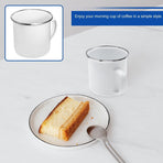 1Pc White Enamel Tea Cup Multifunctional Water Coffee Drink Cup