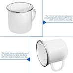 1Pc White Enamel Tea Cup Multifunctional Water Coffee Drink Cup