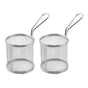 2Pcs Household Frying Basket with Easy Carry Stainless Steel Handle
