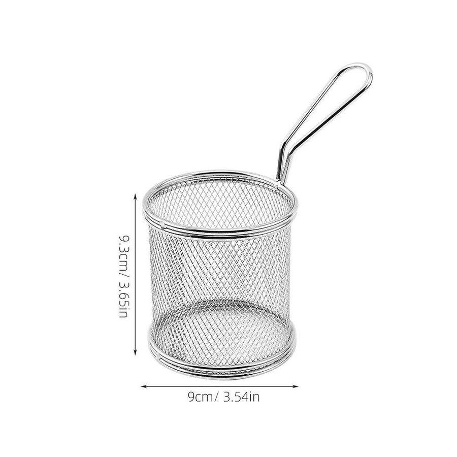 2Pcs Household Frying Basket with Easy Carry Stainless Steel Handle