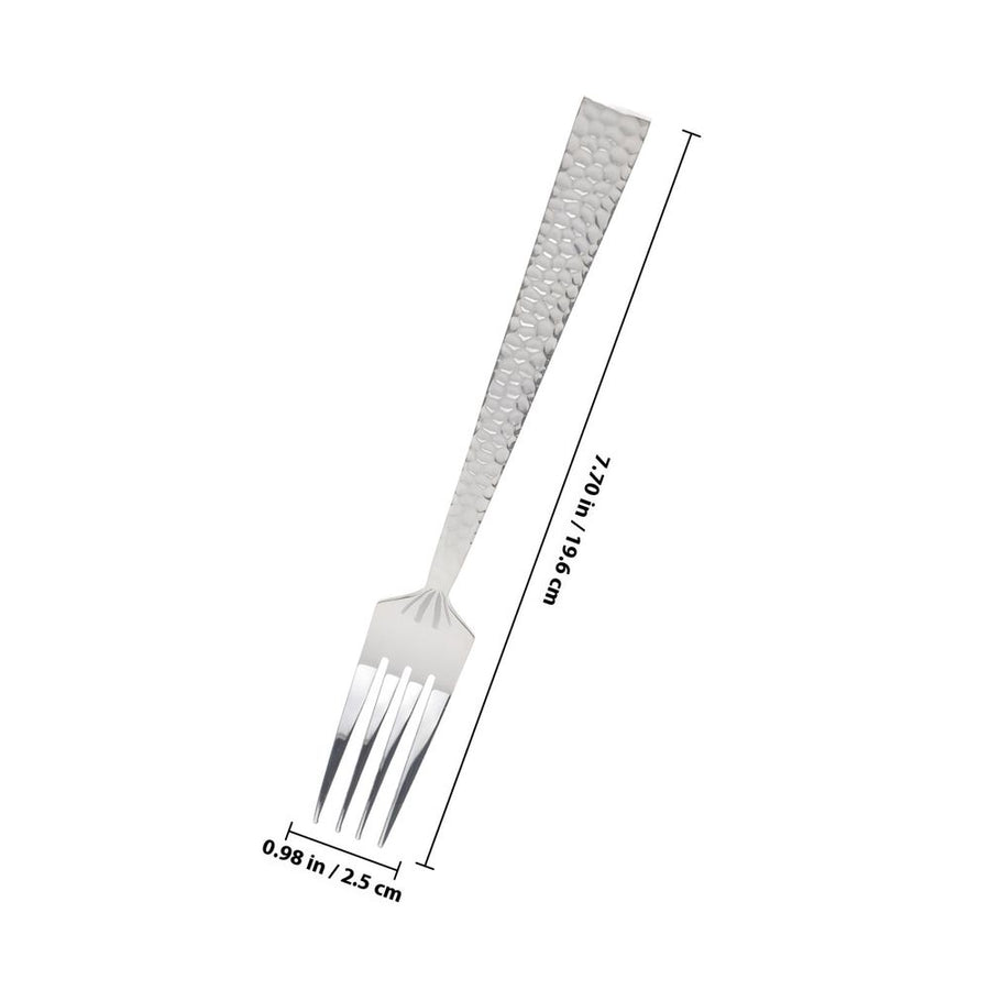 Hammered Forks Plated Silver Stainless Steel Easy Grip Home Use 2Pcs