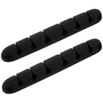 Adhesive Cable Clips Black Silicone Cord Keeper for Decor USB Cord Organizer 2Pcs