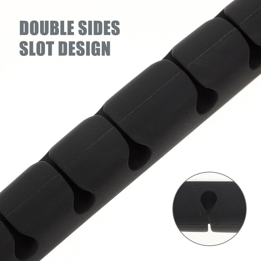 Adhesive Cable Clips Black Silicone Cord Keeper for Decor USB Cord Organizer 2Pcs