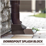 Durable Metal Gutter Splash Block, Coffee, Easy Installation for Outdoor Floor Protection