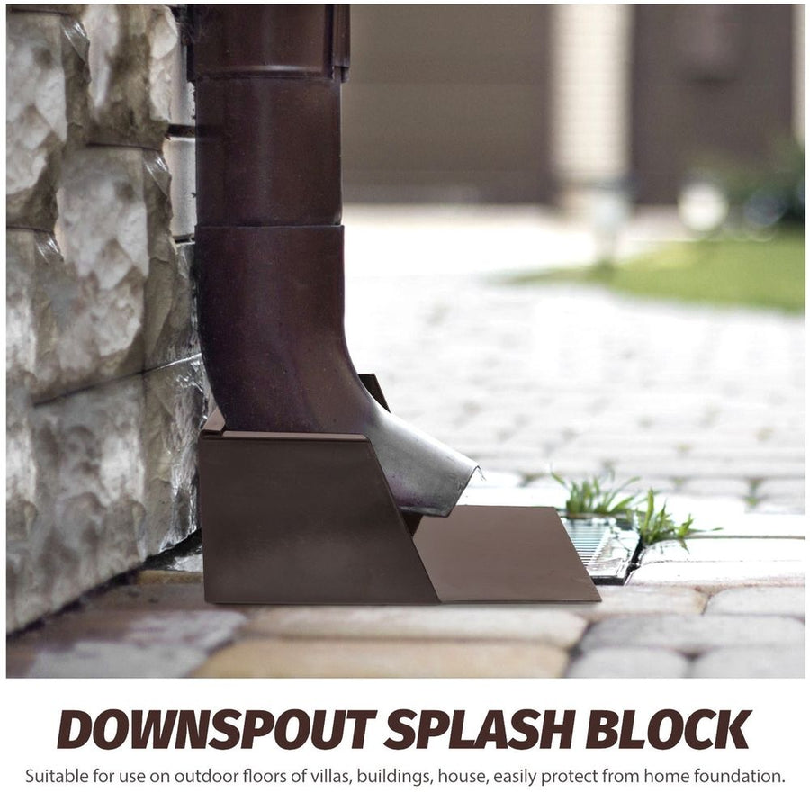 Durable Metal Gutter Splash Block, Coffee, Easy Installation for Outdoor Floor Protection