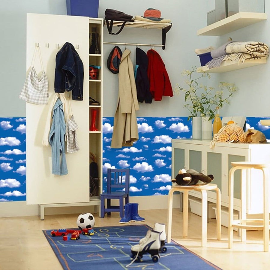 Natural Sky Peel and Stick Wallpaper, DIY Wall Sticker Panels Decal, Blue Sky Clouds Pattern,Vinyl Contact Paper for Kitchen,Wall Art,Crafts and Decor, Removable and Waterproof,Easy to Apply