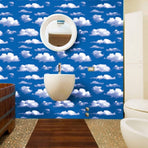 Natural Sky Peel and Stick Wallpaper, DIY Wall Sticker Panels Decal, Blue Sky Clouds Pattern,Vinyl Contact Paper for Kitchen,Wall Art,Crafts and Decor, Removable and Waterproof,Easy to Apply