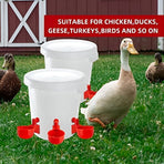Chicken Waterer, 12-Pack Plastic Chicken Water Cups with 3/8-inch Threaded Drill