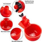 Chicken Waterer, 12-Pack Plastic Chicken Water Cups with 3/8-inch Threaded Drill