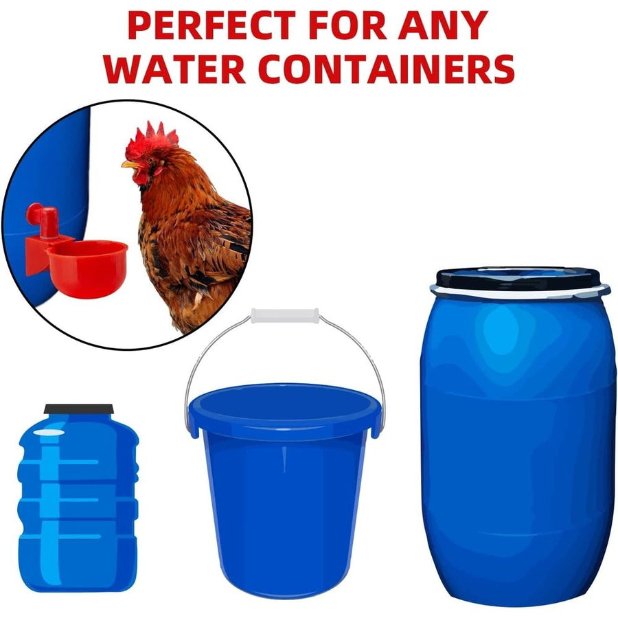 Chicken Waterer, 12-Pack Plastic Chicken Water Cups with 3/8-inch Threaded Drill