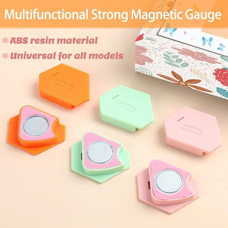 3 Pack Magnetic Seam Guide for Sewing Machine,2025 Upgraded Multifunctional Polygonal Hemmer Guide with Scale,Universal Sewing Accessory Supplies for Magnet Making Machines (3color)