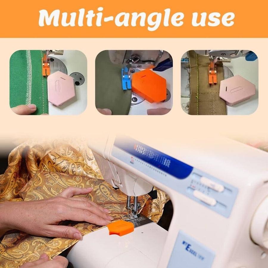 3 Pack Magnetic Seam Guide for Sewing Machine,2025 Upgraded Multifunctional Polygonal Hemmer Guide with Scale,Universal Sewing Accessory Supplies for Magnet Making Machines (3color)