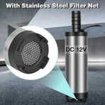12V Fuel Transfer Pump,Mini Portable Stainless Steel On/Off Switch Oil Diesel Fuel Transfer Water Pump 12V 40mm