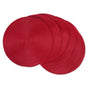 Woven Tabletop Collection,Indoor/Outdoor Placemat Set,Round,15" Diameter,Tango Red,6 Piece