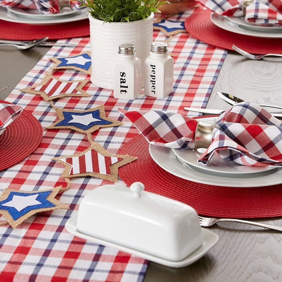 Woven Tabletop Collection,Indoor/Outdoor Placemat Set,Round,15" Diameter,Tango Red,6 Piece