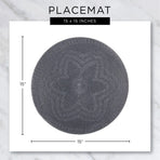 Woven Tabletop Collection,Indoor/Outdoor Placemat Set,Round,15" Diameter,Tango Red,6 Piece
