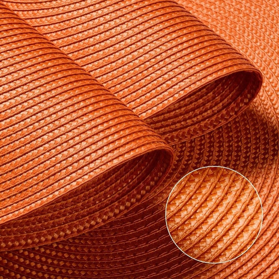 Round Braided Placemats Set of 6 Table Mats for Dining Tables Woven Washable Non-Slip Place mats 15 inch for Fall Decor(Orange,6pcs)